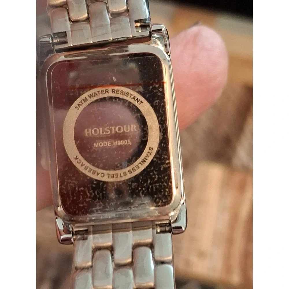 Brand New Holstour Womens Two-Toned Rectangular Watch. Quartz Movement W/ Tools.